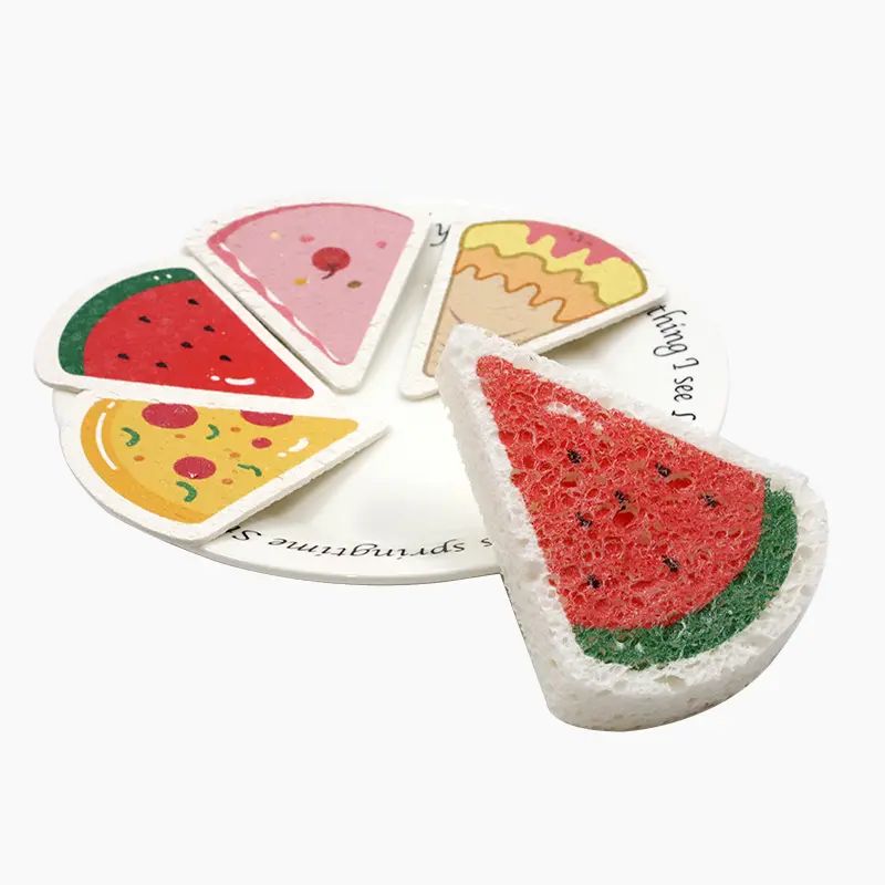 Compressed Sponges Cute Cartoon Non-Scratch Dish Washing