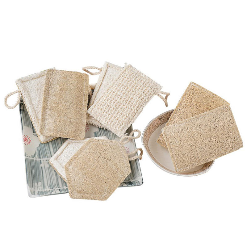   Natural Biodegradable Loofah Sponge Pads