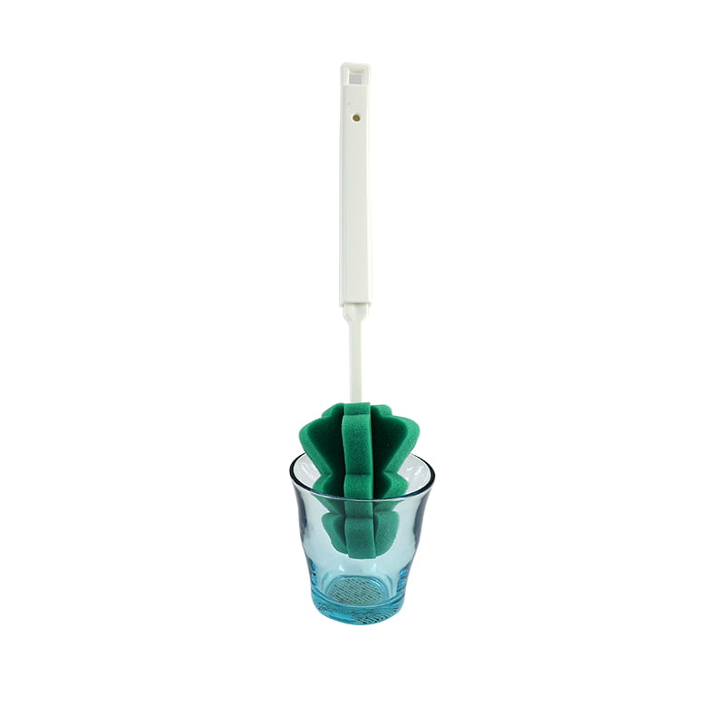 High Quality Long Handle Wash Sponge Christmas Tree Shape Cup Brush Cleaning Sponge